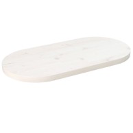 Ploča za stol bijela 60x30x2,5 cm od masivne borovine ovalna