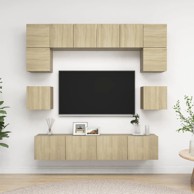 8-dijelni set TV ormarića boja hrasta sonome od iverice