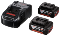 BOSCH AKU Set baterija + punjač - GAL 1880 CV Punjač + 2x GBA 18V 5,0 Ah - 1600A00B8J Power for All