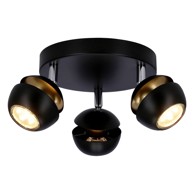 CANDELLUX LIGHTING Crna/u zlatnoj boji stropna svjetiljka s metalnim sjenilom 26x26 cm Boni 