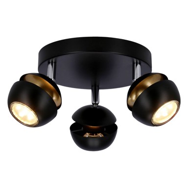 CANDELLUX LIGHTING Crna/u zlatnoj boji stropna svjetiljka s metalnim sjenilom 26x26 cm Boni