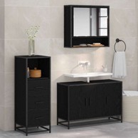 Set namještaja za kupaonicu, 3 kom, 90 x 33 x 60 cm, crni hrast