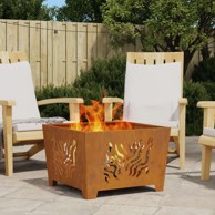 Posuda za vatru 60x60x40 cm čelična, bakrena