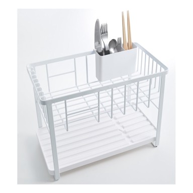 YAMAZAKI Dvoetažan metalni ocjeđivač za posuđe Tower