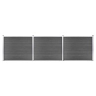 Set panela za ogradu, 526 x 146 cm, WPC, crni