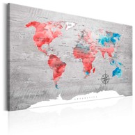 Slika World Map Red Roam 90x60