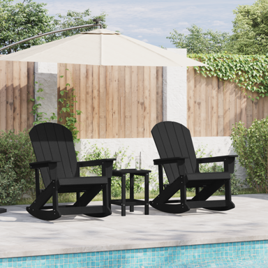 ADIRONDACK Ljuljačke, 2 kom, 73,5 x 92 x 90 cm, hdpe, crno