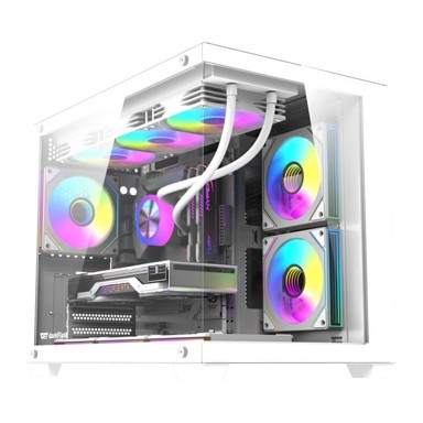 DARKFLASH Kućište računala B275 PRO s 6 ventilatora, bijelo
