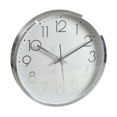 Zidni sat, srebrno, bijeli