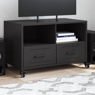 TV ormarić crni 68 x 39 x 43,5 cm hladno valjani čelik