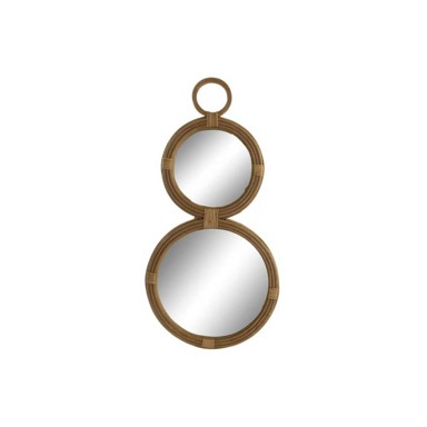 DKD HOME DECOR Zidno ogledalo 41x2x83 cm kristal, prirodno smeđe tropsko