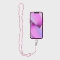 Privjesak za telefon Crystal diamond / dužina kabla 74cm (37cm u omči) / oko vrata svijetloružičasta
