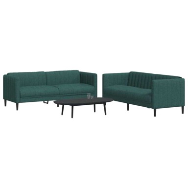 Set sofa 2-dijelni, tkanina, dvosjed + trosjed,, tamnozeleni