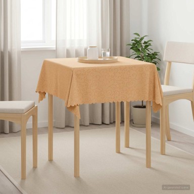 Tkanina za stol kvadratna 90 x 90 cm, bež
