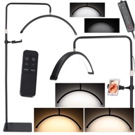 LED kozmetička lampa za ekstenzije trepavica, lučna, bez treperenja, crna