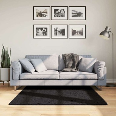 Tepih OVIEDO kratkih vlakana, crni, 120 x 120 cm