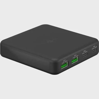 GOOBAY Docking stanica USB-C Multiport Desktop Charger, PD, GaN 65 W, 2× USB-C, 2× USB-A, QC 3.0, crna