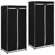 Ormar 75x50x160 cm, crni, 2 kom., tkanina