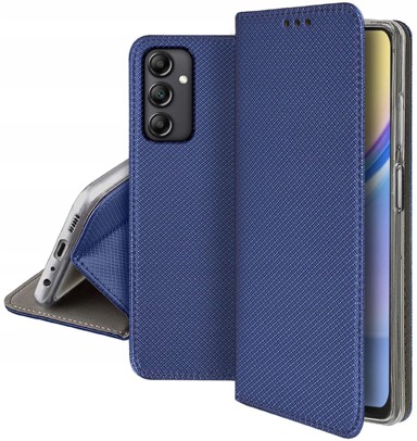 Pametna magnetska preklopna futrola za Samsung Galaxy M15 5G + zaštitno staklo, tamnoplava