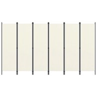 Sobna pregrada sa 6 panela krem-bijela 300 x 180 cm