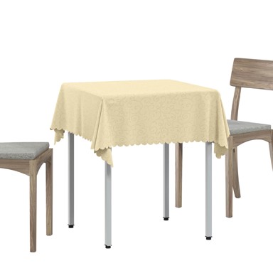 Tkanina za stol pravokutna 140 x 140 cm, krem bijela