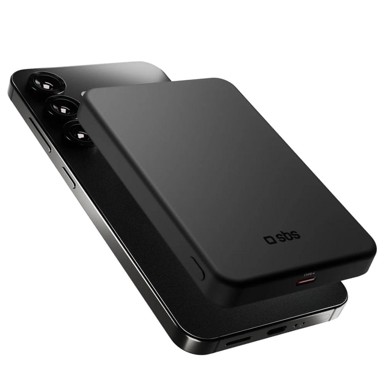 SBS Powerbank Qi2 5000mAh, crni