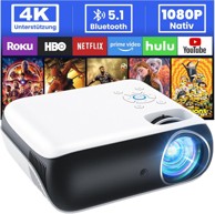 HOPVISION beamer - prijenosni 4K projektor, 9500lm, bluetooth, full HD 1080P