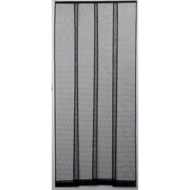 Komarnik s 4 trake, kukicom i zatvaračem 100x230 cm, crni