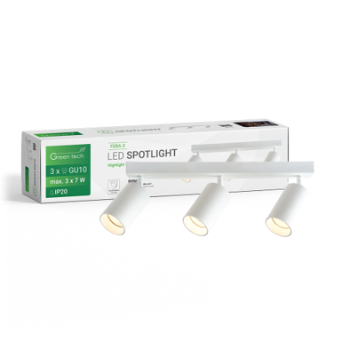 GREEN TECH LED spot svjetiljka Feba-3 GU10 × 3 bijela aluminij