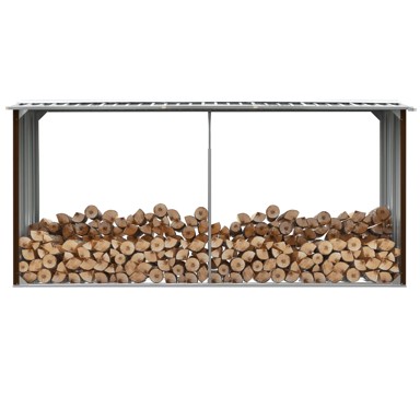 Vrtna ostava za drva od pocinčanog čelika 330x92x153 cm smeđa