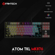 FANTECH Žična gaming mehanička tipkovnica Atom TKL, crveni switch, siva