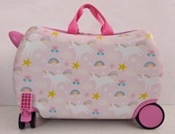 Dječji putni kofer na kotačiće, ručna prtljaga, jednorog motiv