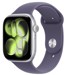 APPLE Pametni sat Watch Series 11 GPS, aluminijsko kućište 46 mm, srebrna, ljubičasti sportski remen S/M