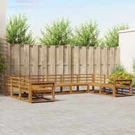 Set vanjskih sofa, 9-dijelni, od čvrstog drva akacije, prirodni