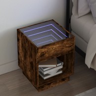 Noćni ormarić s beskonačnim LED boja smeđeg hrasta 40x40x50 cm