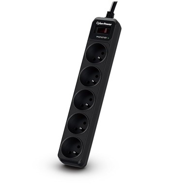 CYBERPOWER Zaštita od prenapona Tracer III B0520SC0-FR, 5 utičnica, 1,8 m, crna