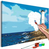 Slika za samostalno slikanje Lighthouse with Windmill 60x40