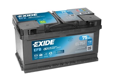 EXIDE Akumulator EFB 75Ah D+ EL752 31,5x17,5x17,5 (730A)