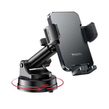 YESIDO Auto držač C173, za vjetrobransko staklo i instrument ploču, crni