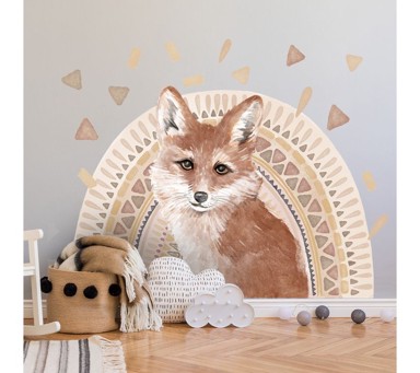 PASTELOWE Zidne naljepnice Lisica