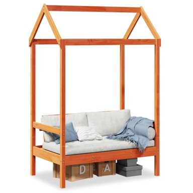 Klupa s krovom voštano smeđa 117,5x70x176,5 cm masivna borovina