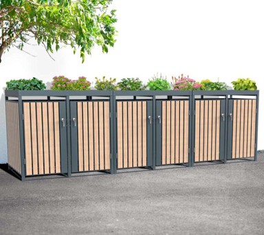 WESTMANN spremište za kante Planta, 6x240 L, 84x396x124 cm