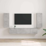 TV zidni ormar, 2 komada, Beton 30 x 31 x 80 cm, konstruirano drvo