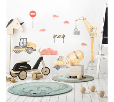 PASTELOWE Zidne naljepnice Gradilište 2, žuta