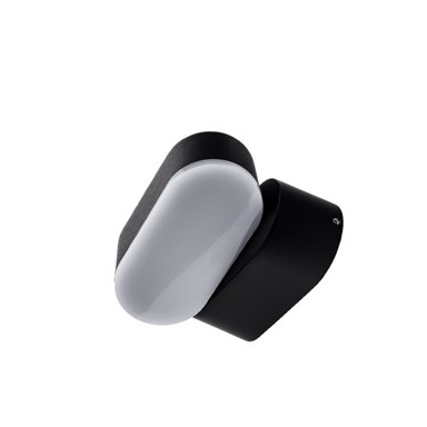 LED zidna svjetiljka, crna, Epistar chip, 6W, IP54, neutralno bijela