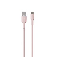 PURO Soft USB-A na USB-C kabel 1,5 m, rozi