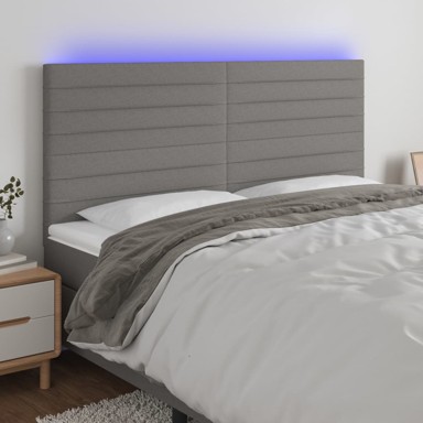 LED uzglavlje tamnosivo 160x5x118/128 cm od tkanine