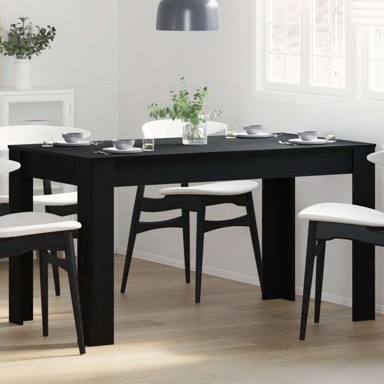 Blagovaonski stol od drveta, 140 x 74.5 x 76 cm, crna hrast