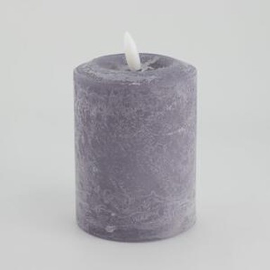 Svijeća s LED plamenom, 7,6x10cm, siva