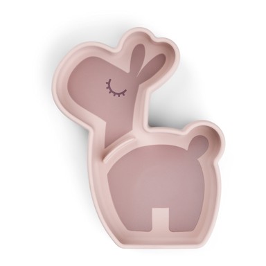 DONE BY DEER Silikonski Stick&Stay tanjur za užinu, Lalee Powder